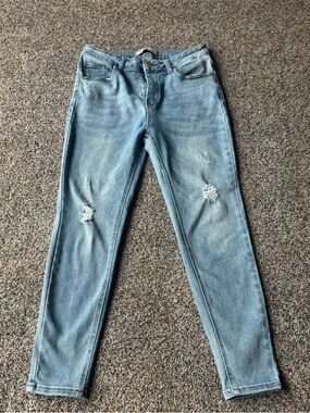 Blue Savvy Distressed Skinny Jeans Womens Size 3/29 Light Wash Stretch Denim